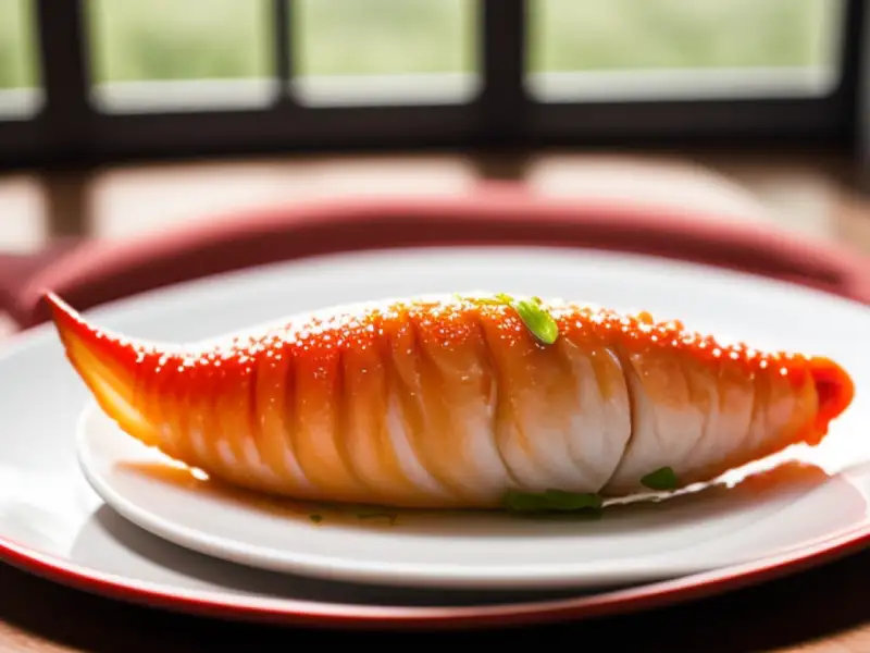 Pan-fried fish with apple and pepper appetizer