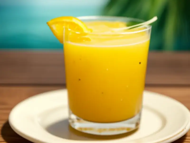 Barbados sunset, tropical rum cocktail