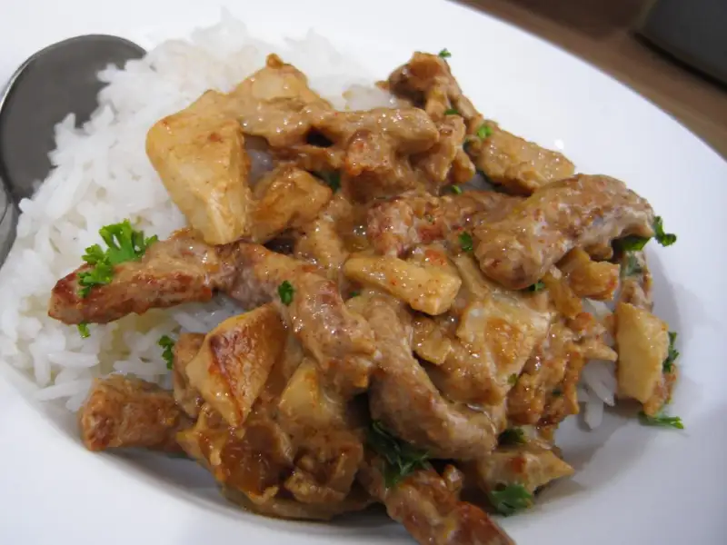 Beef Stroganoff in two variations