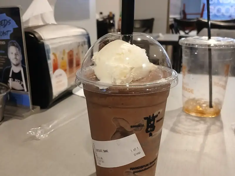 Chocolate milkshake with cookies