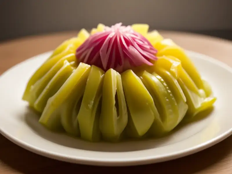 Pink pickled turnips with beet