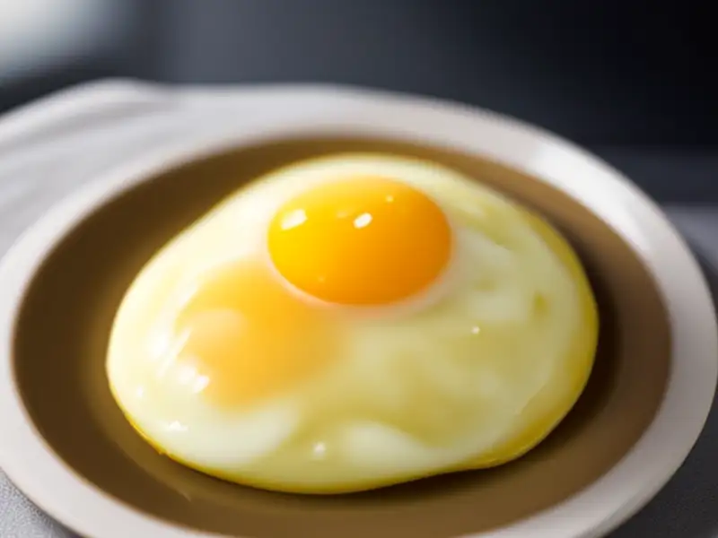 Fried eggs with onion and scallion