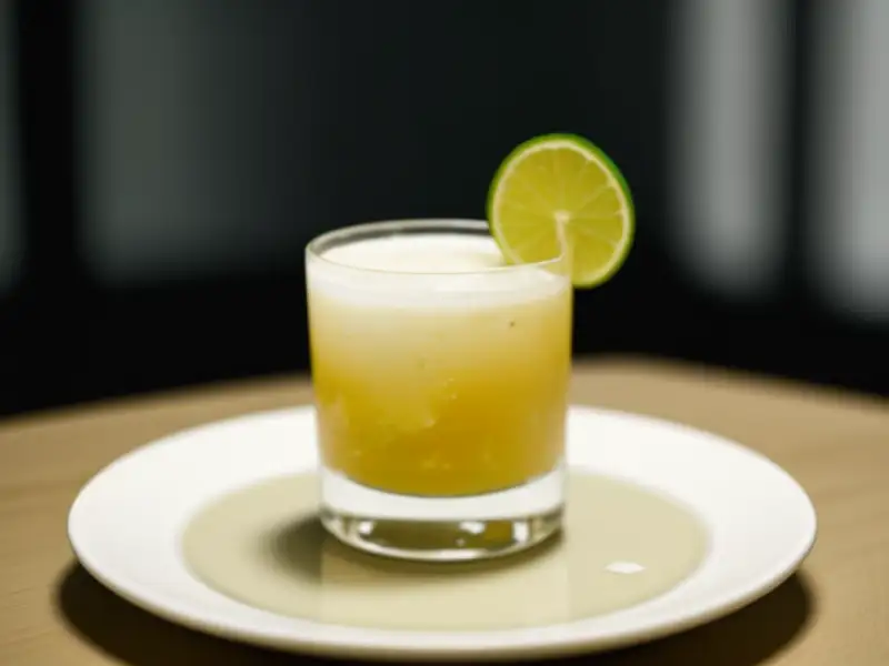 Cashew fruit juice and gin cocktail
