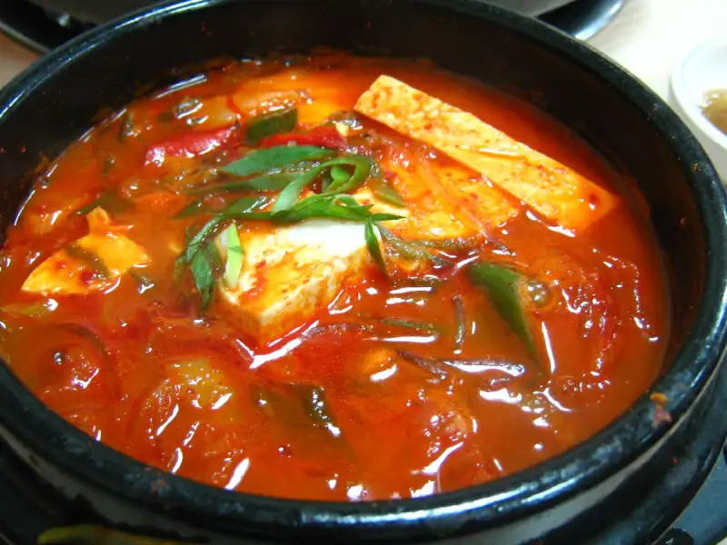 Kimchi-jjigae, a Korean stew made with kimchi