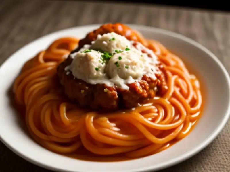 Italian-American spaghetti and meatballs