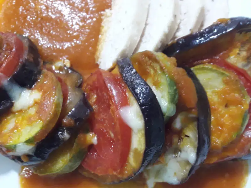Ratatouille in chicken broth