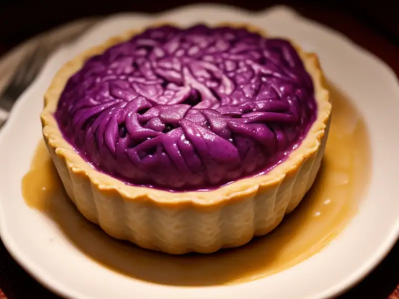 Red cabbage and ground meat pie
