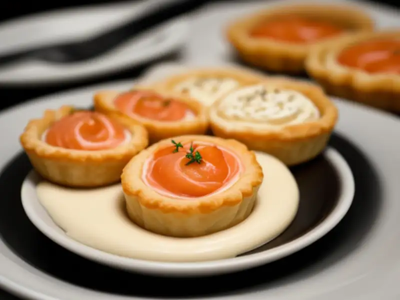 Smoked salmon cream tartlets