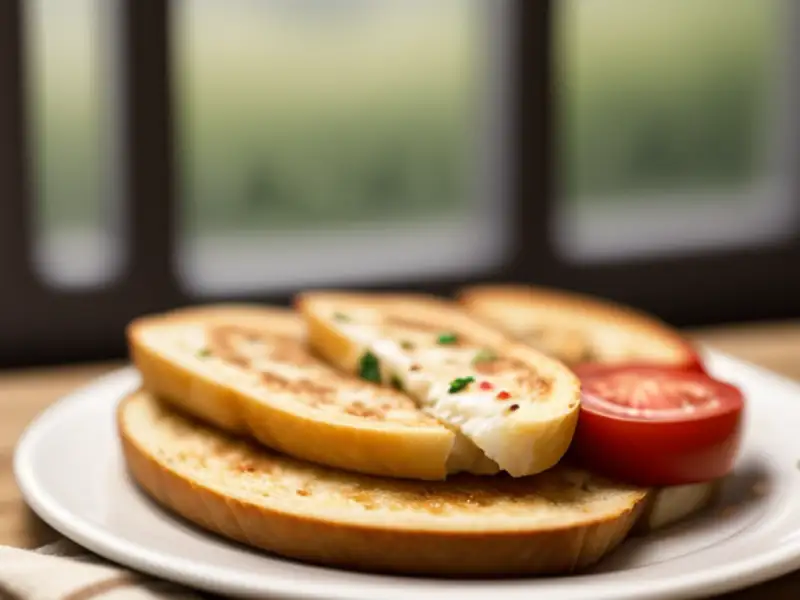 Toast with mozzarella, tomato and sage